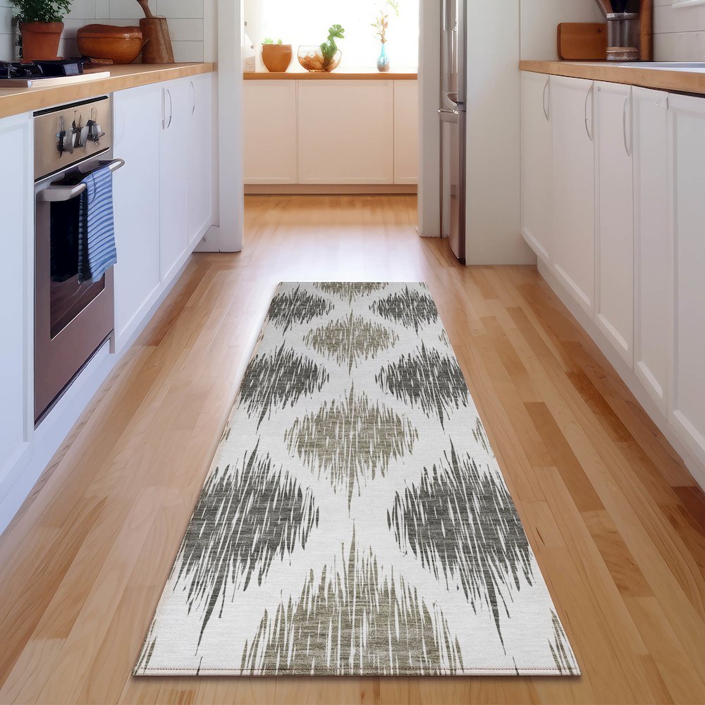 Premium Machine Washable Mayfield AMF848 Taupe 2'3" x 7'6" Runner Rug