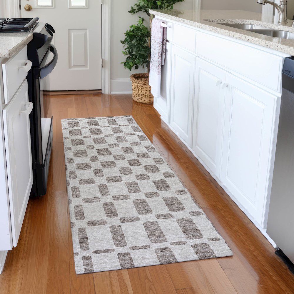 Premium Machine Washable Mayfield AMF871 Taupe 2'3" x 7'6" Runner Rug