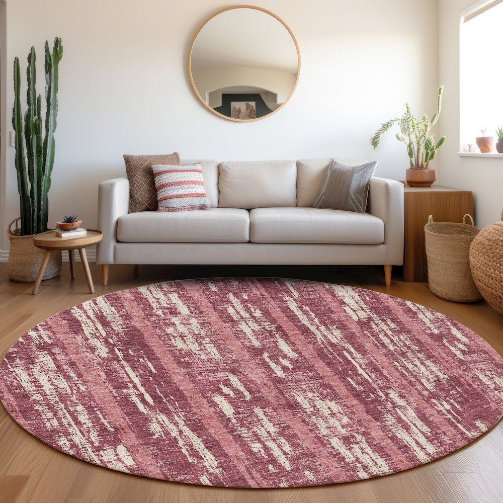 Premium Machine Washable Mayfield AMF892 Blush 8' x 8' Round Rug