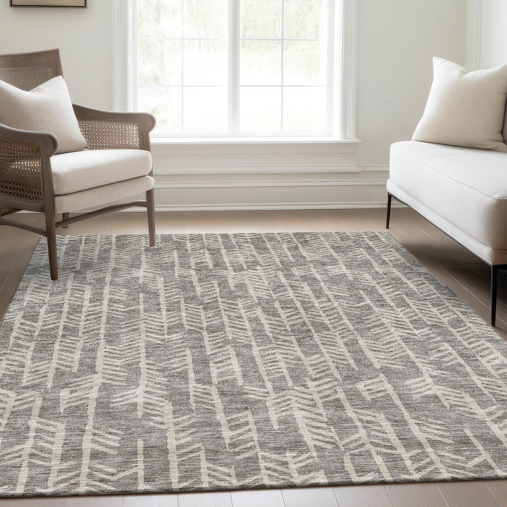 Premium Machine Washable Mayfield AMF906 Taupe 2'6" x 3'10" Rug