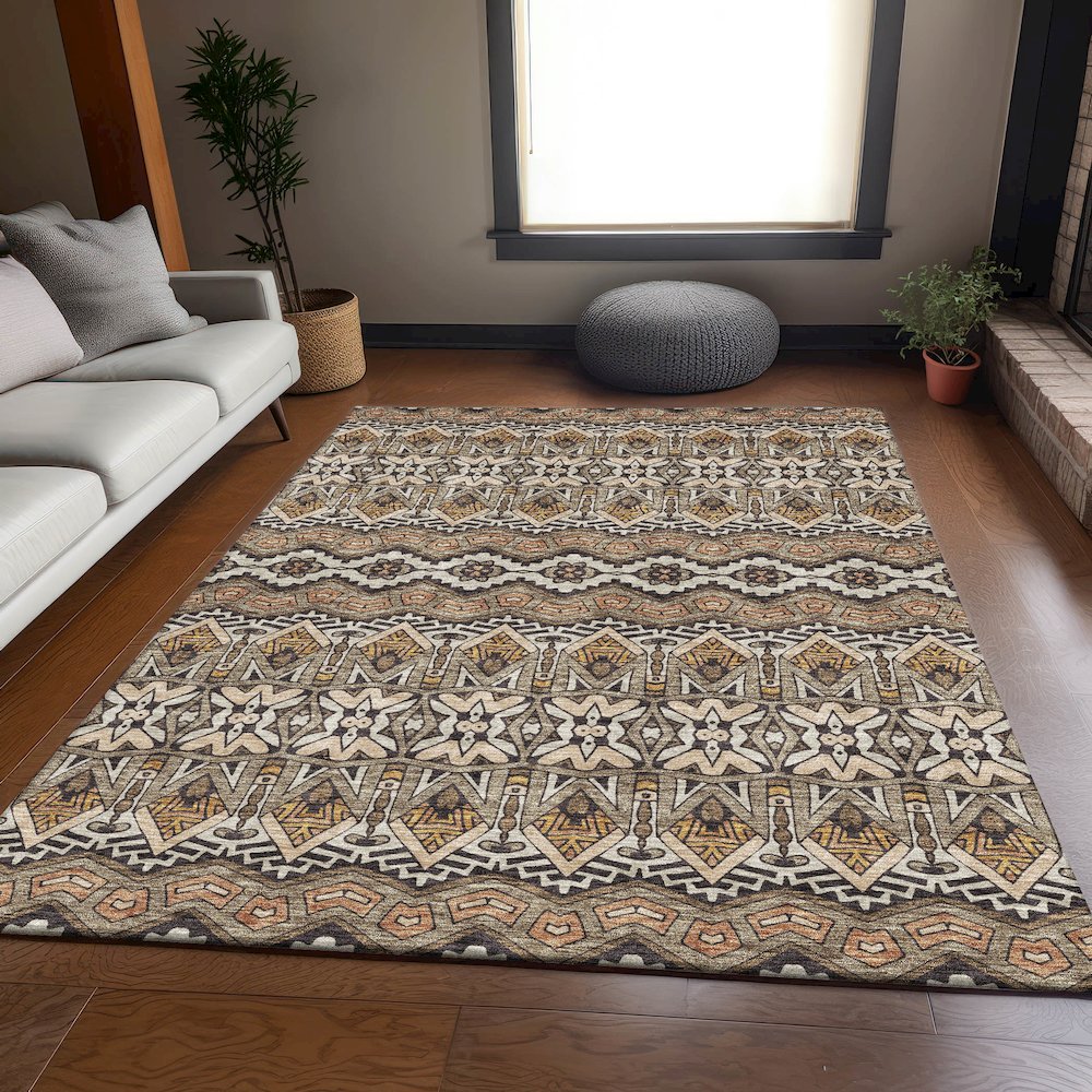 Premium Machine Washable Mayfield AMF909 Taupe 2'6" x 3'10" Rug