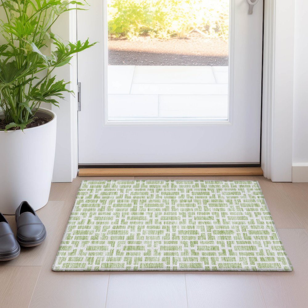 Premium Machine Washable Mayfield AMF916 Aloe 1'8" x 2'6" Rug