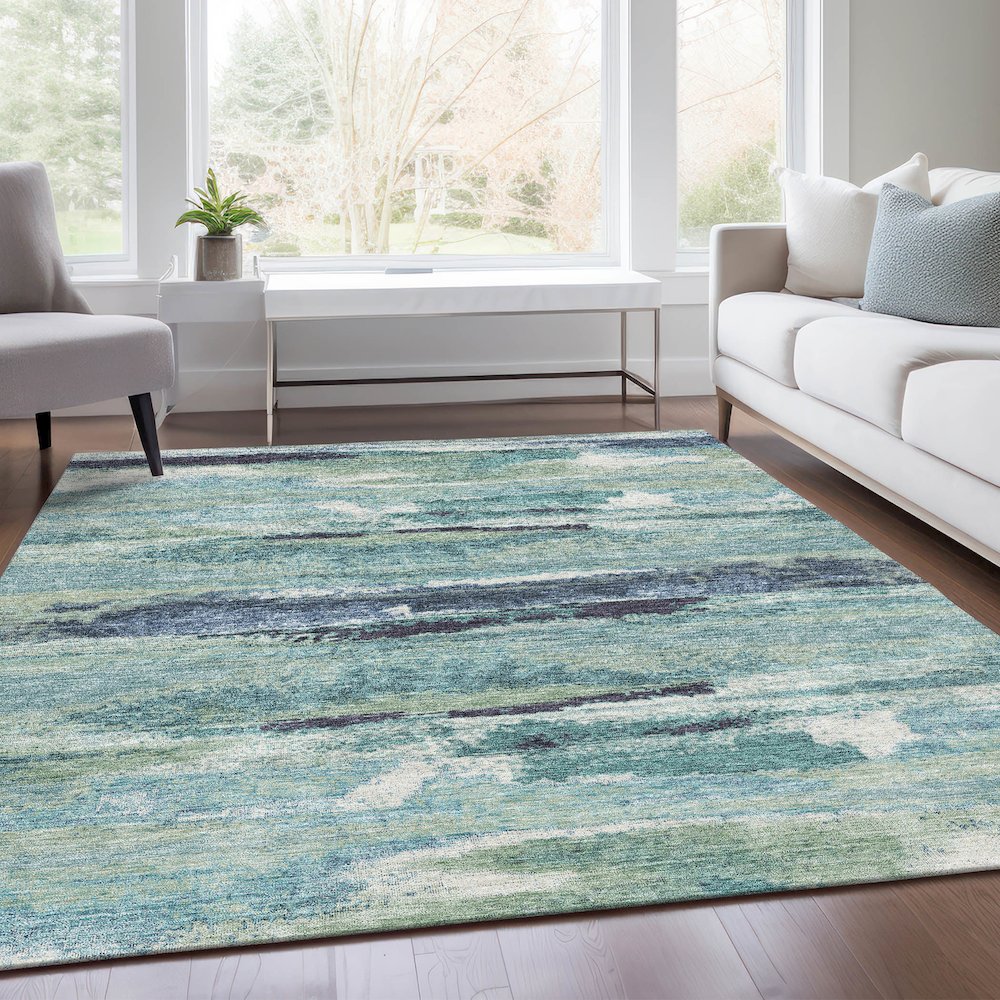 Premium Machine Washable Mayfield AMF942 Aloe 2'6" x 3'10" Rug