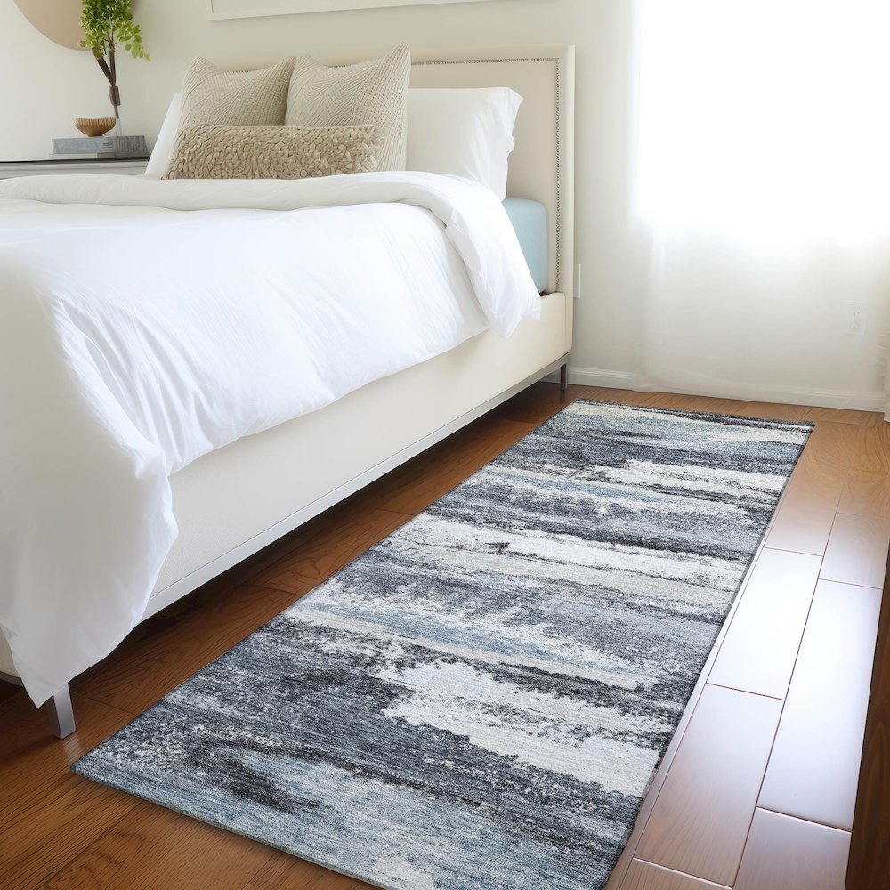 Premium Machine Washable Mayfield AMF942 Gray 2'3" x 7'6" Runner Rug