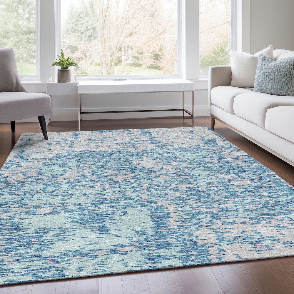 Premium Machine Washable Mayfield AMF946 Teal 2'6" x 3'10" Rug
