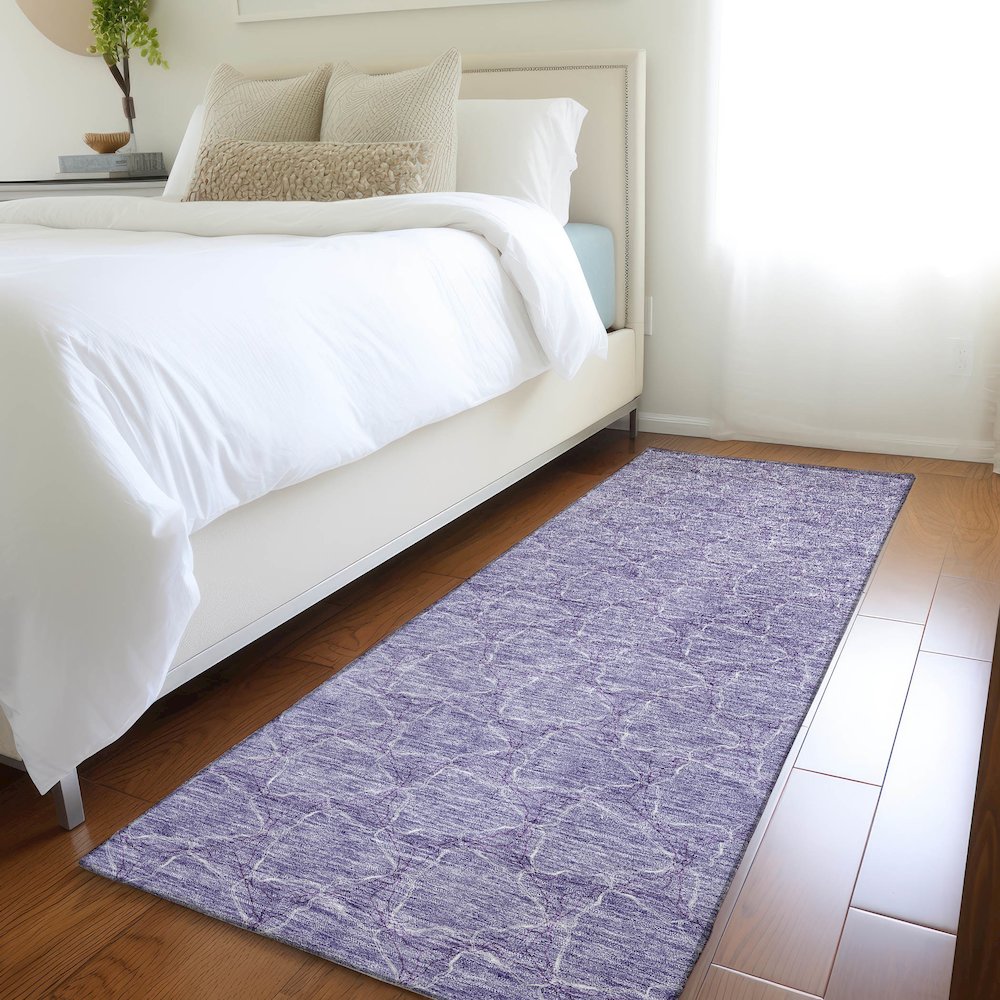 Premium Machine Washable Mayfield AMF960 Lavender 2'3" x 7'6" Runner Rug