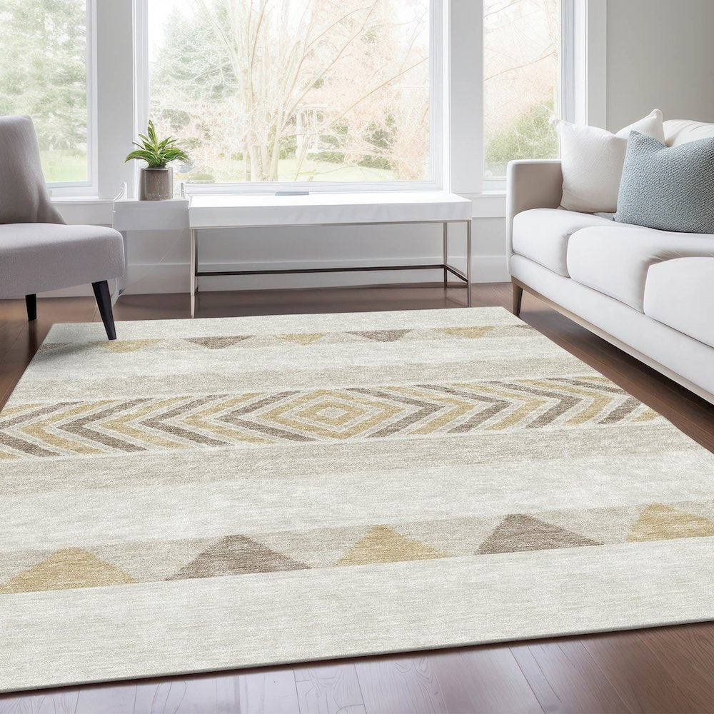 Premium Machine Washable Mayfield AMF965 Ivory 2'6" x 3'10" Rug