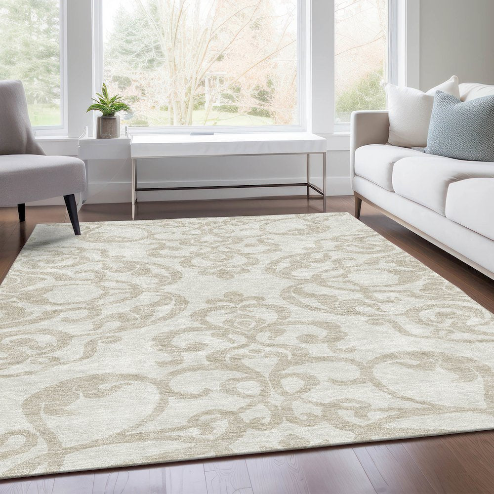 Premium Machine Washable Mayfield AMF973 Ivory 2'6" x 3'10" Rug