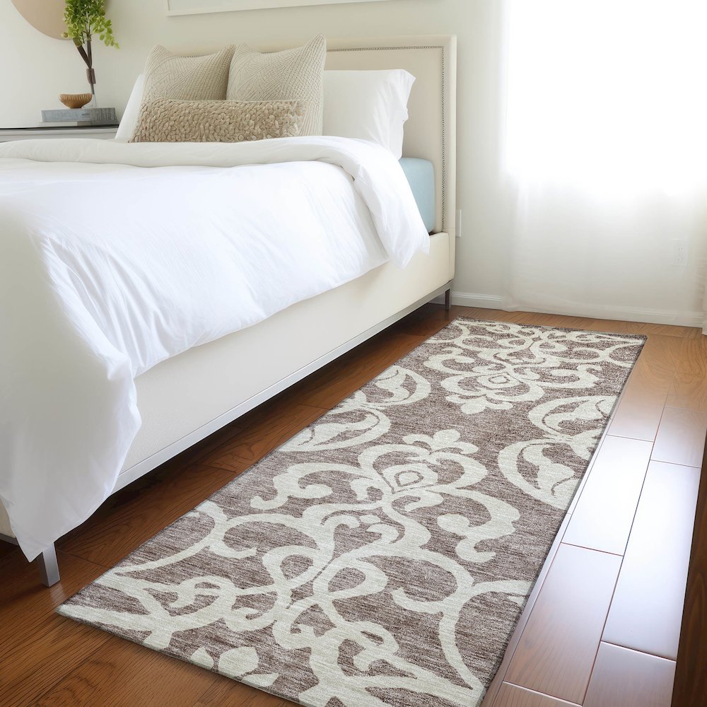 Premium Machine Washable Mayfield AMF973 Taupe 2'3" x 7'6" Runner Rug