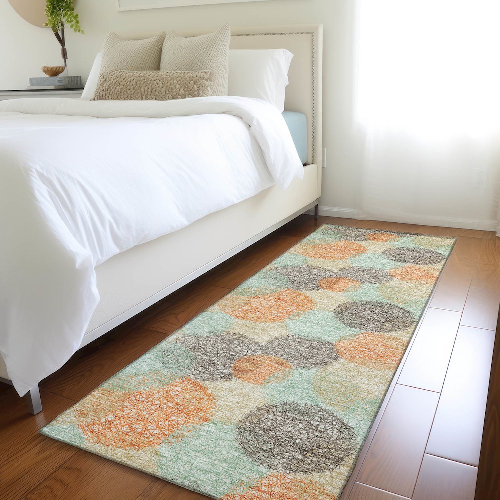 Premium Machine Washable Mayfield AMF977 Beige 2'3" x 7'6" Runner Rug
