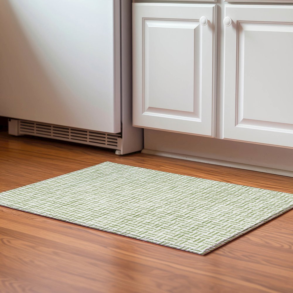 Premium Machine Washable Mayfield AMF978 Aloe 1'8" x 2'6" Rug
