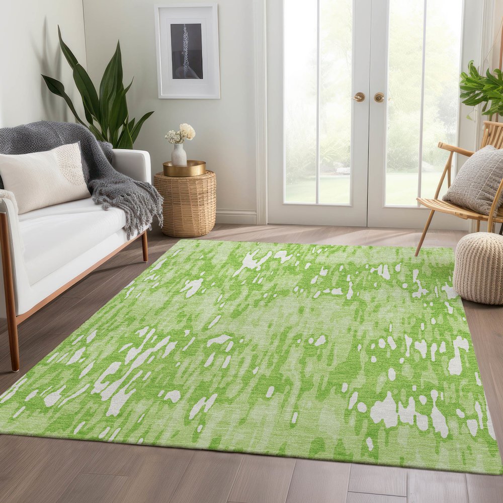 Premium Machine Washable Mayfield AMF986 Lime 2'6" x 3'10" Rug