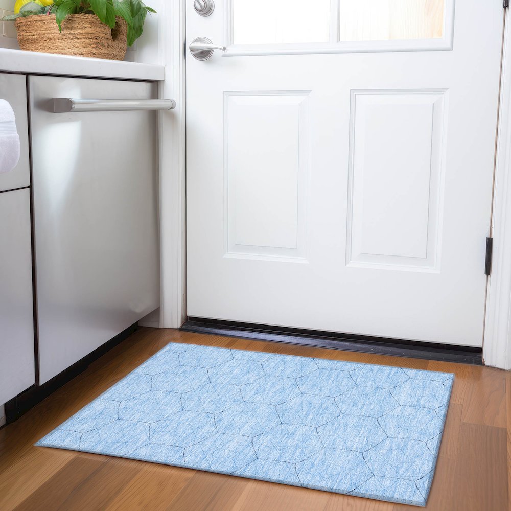 Premium Machine Washable Mayfield AMF987 Sky 1'8" x 2'6" Rug