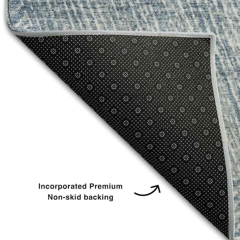 Premium Machine Washable Mayfield AMF991 Denim 1'8" x 2'6" Rug