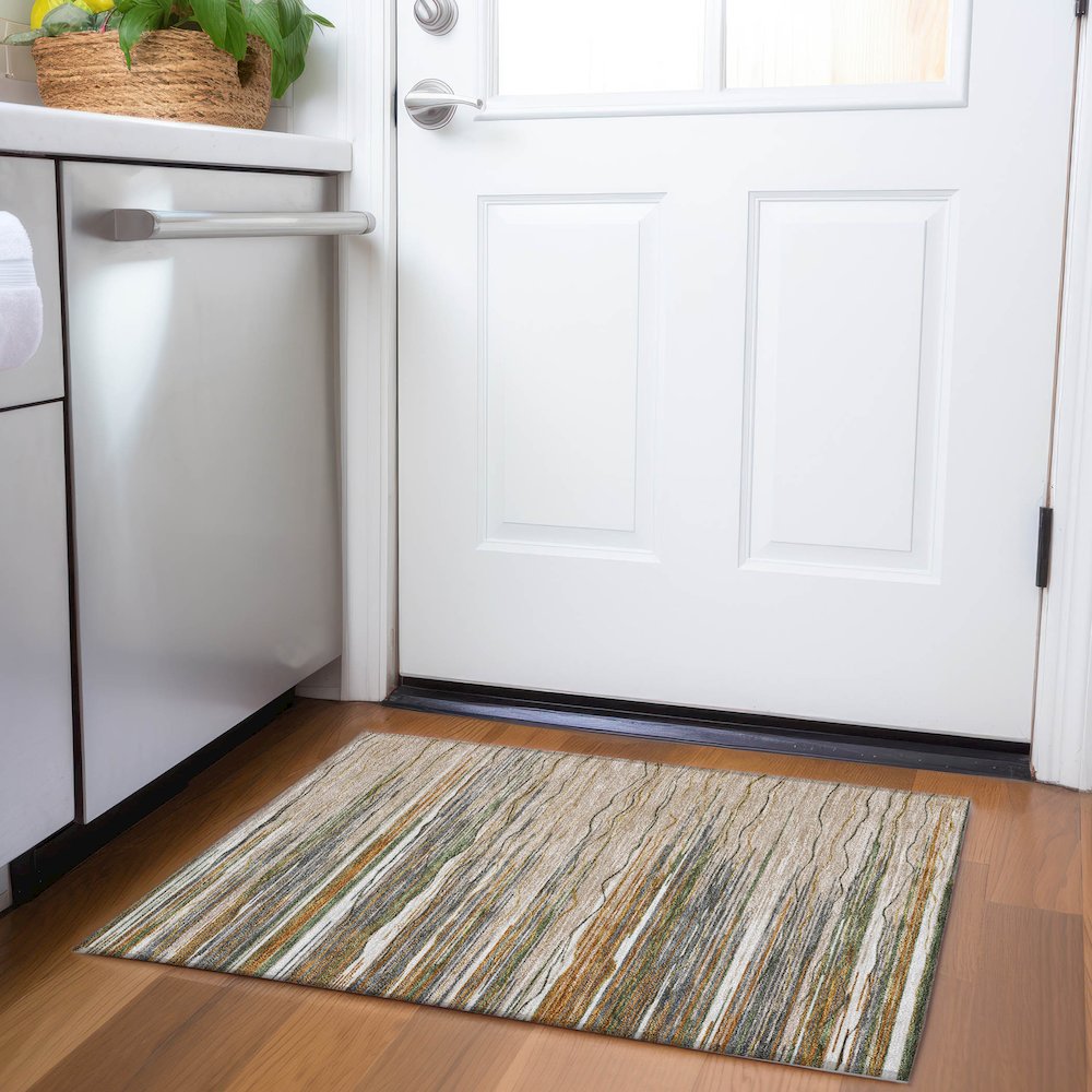 Premium Machine Washable Mayfield AMF996 Taupe 1'8" x 2'6" Rug