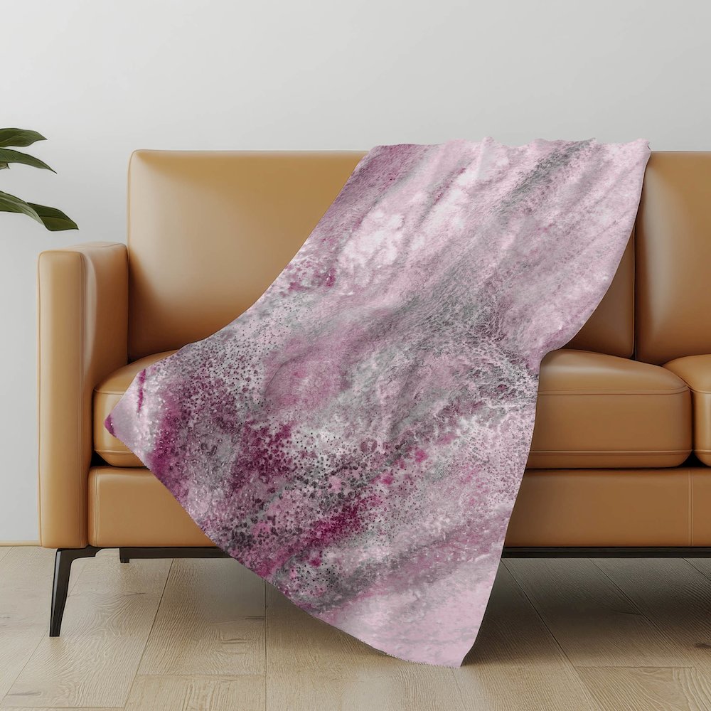 Premium Machine Washable ASB505 Pink 50" x 70" Sherpa Throw Blanket