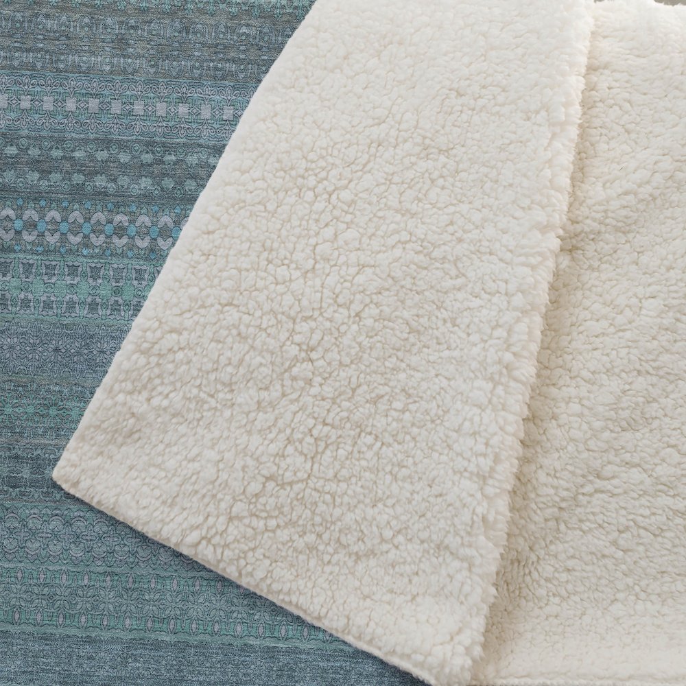 Premium Machine Washable ASB527 Turquoise 50" x 70" Sherpa Throw Blanket
