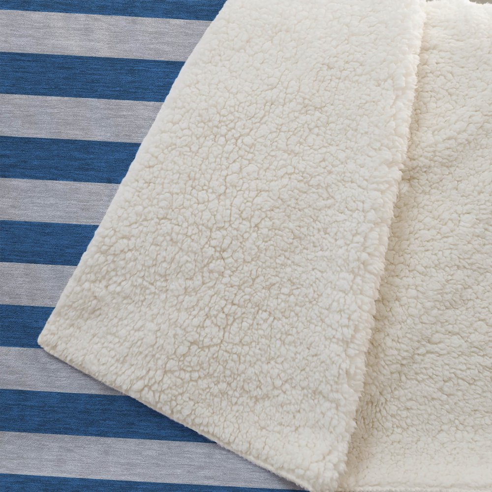 Premium Machine Washable ASB530 Blue 50" x 70" Sherpa Throw Blanket