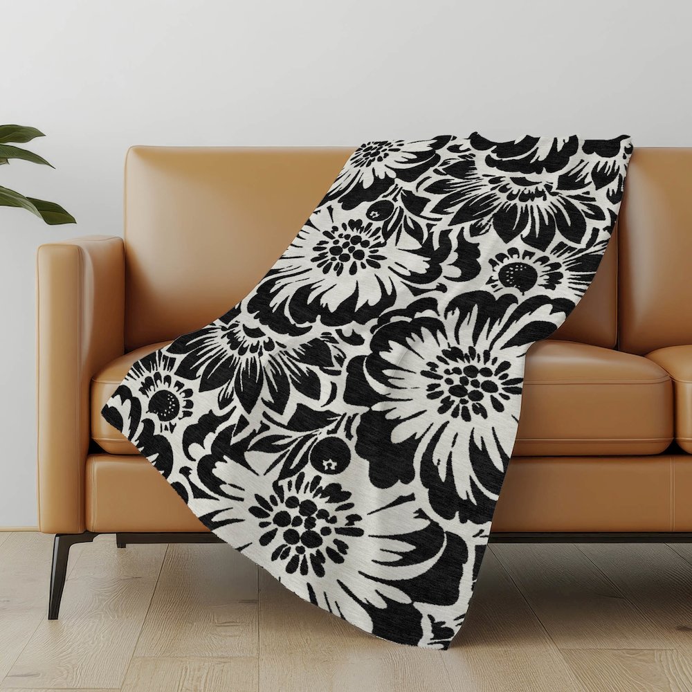 Premium Machine Washable ASB551 Black 50" x 70" Sherpa Throw Blanket