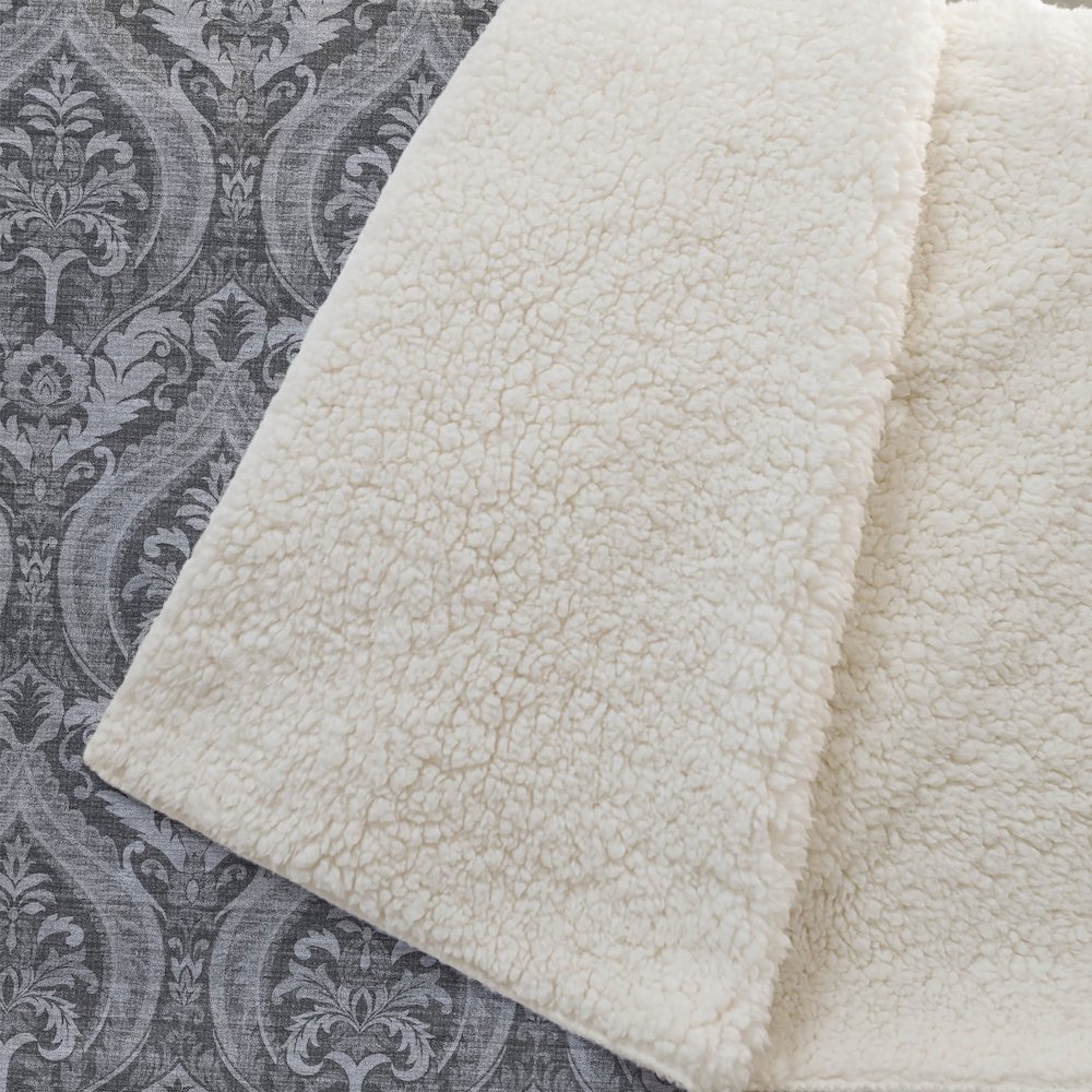 Premium Machine Washable ASB572 Gray 50" x 70" Sherpa Throw Blanket