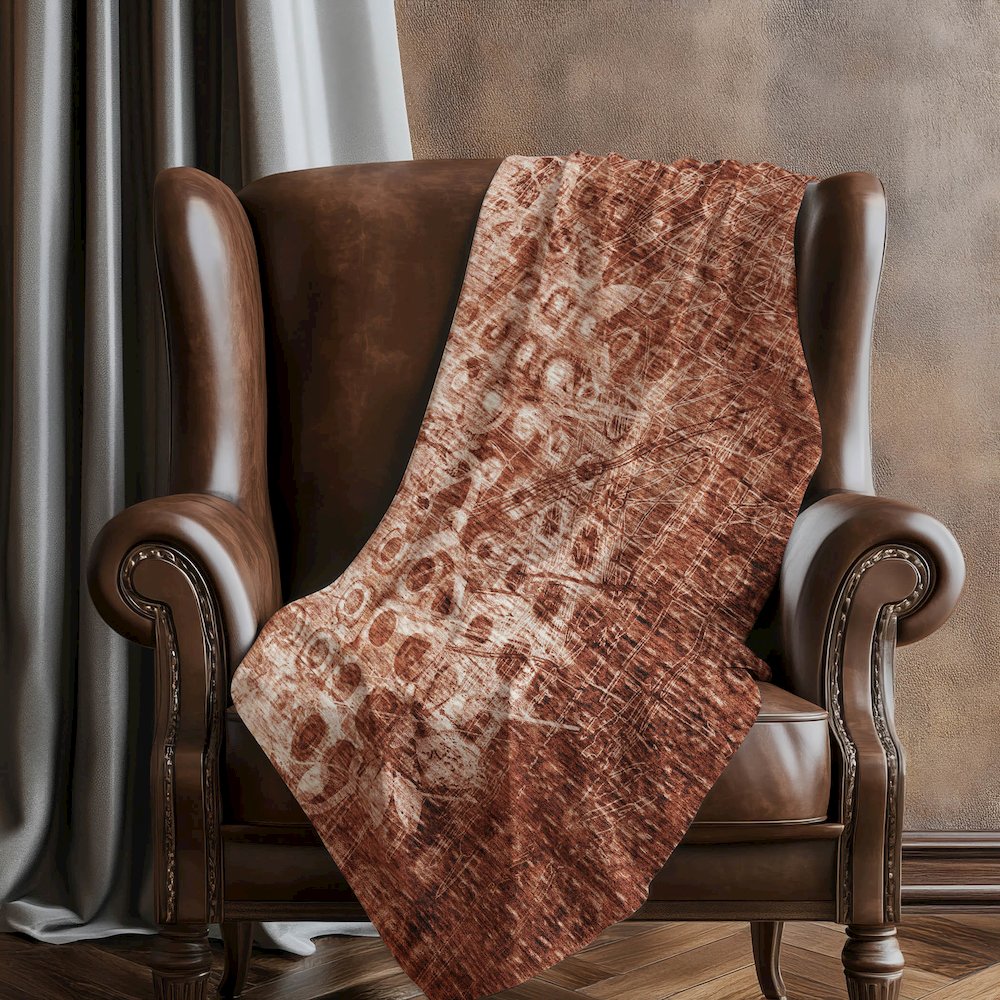 Premium Machine Washable ASB577 Paprika 50" x 70" Sherpa Throw Blanket
