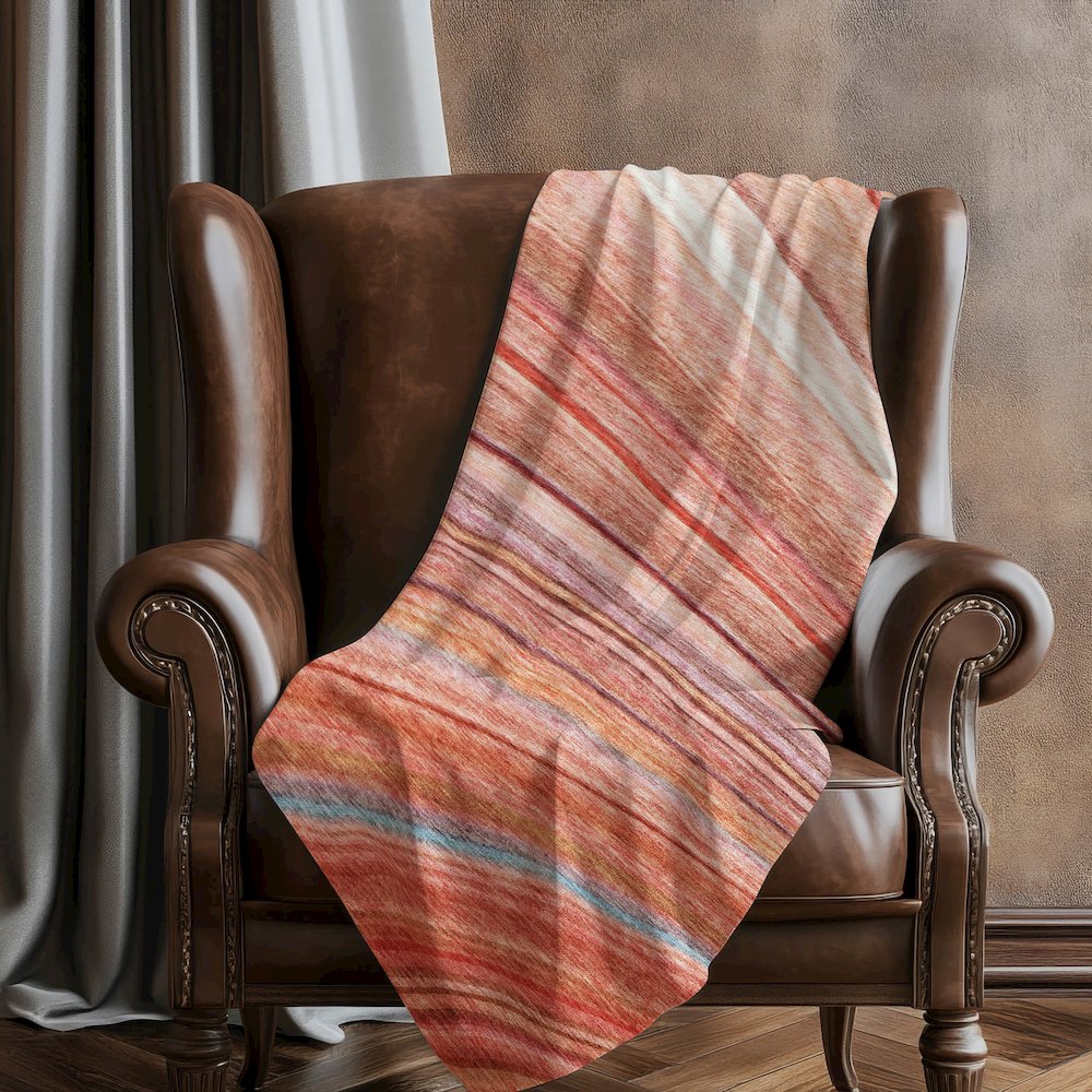 Premium Machine Washable ASB585 Terracotta 50" x 70" Sherpa Throw Blanket