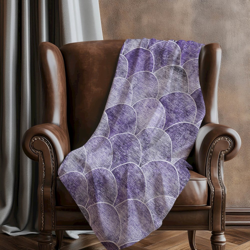 Premium Machine Washable ASB594 Purple 50" x 70" Sherpa Throw Blanket