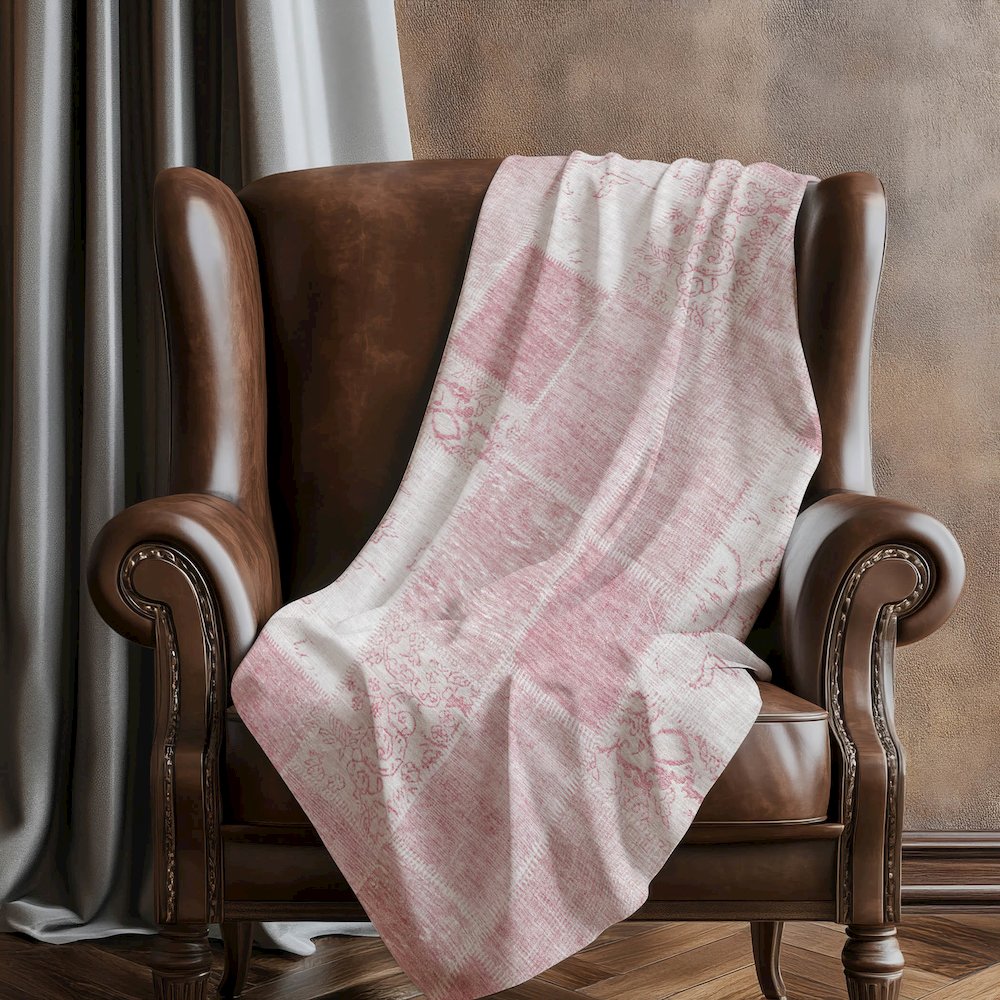 Premium Machine Washable ASB631 Pink 50" x 70" Sherpa Throw Blanket
