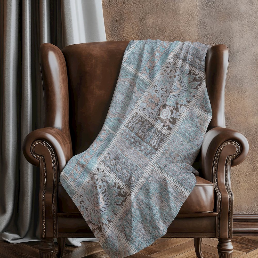 Premium Machine Washable ASB635 Teal 50" x 70" Sherpa Throw Blanket