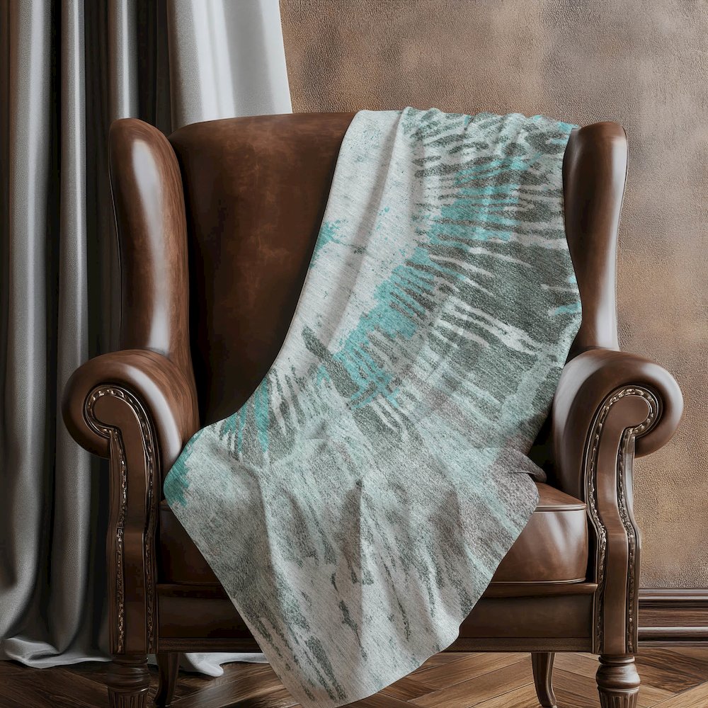 Premium Machine Washable ASB645 Teal 50" x 70" Sherpa Throw Blanket