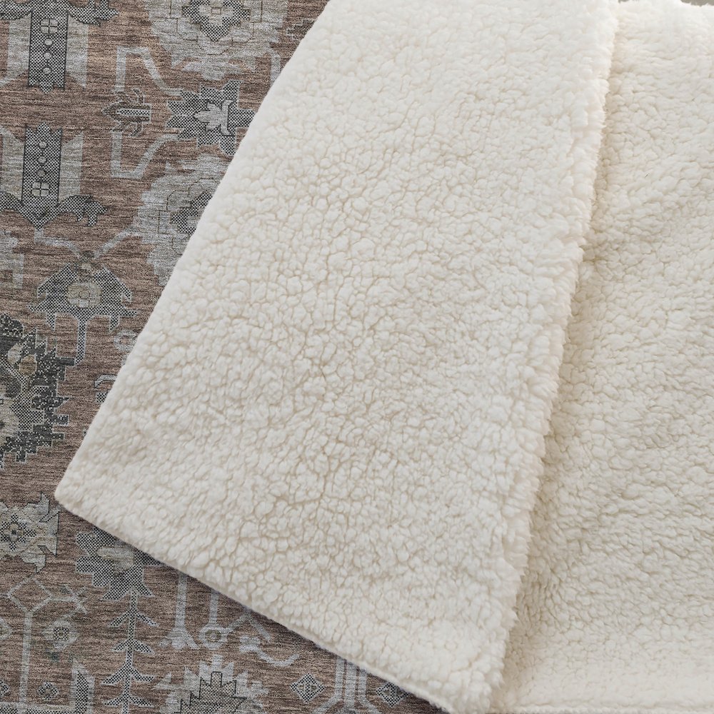 Premium Machine Washable ASB697 Paprika 50" x 70" Sherpa Throw Blanket