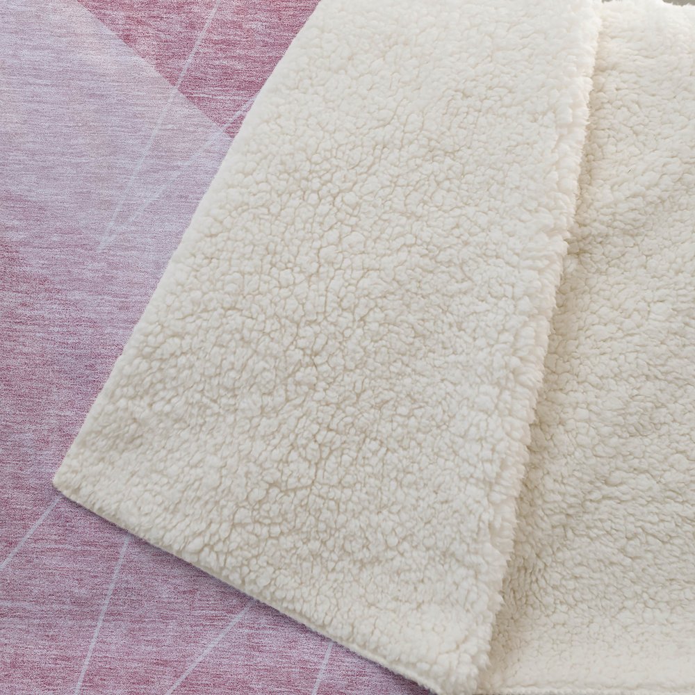 Premium Machine Washable ASB706 Pink 50" x 70" Sherpa Throw Blanket