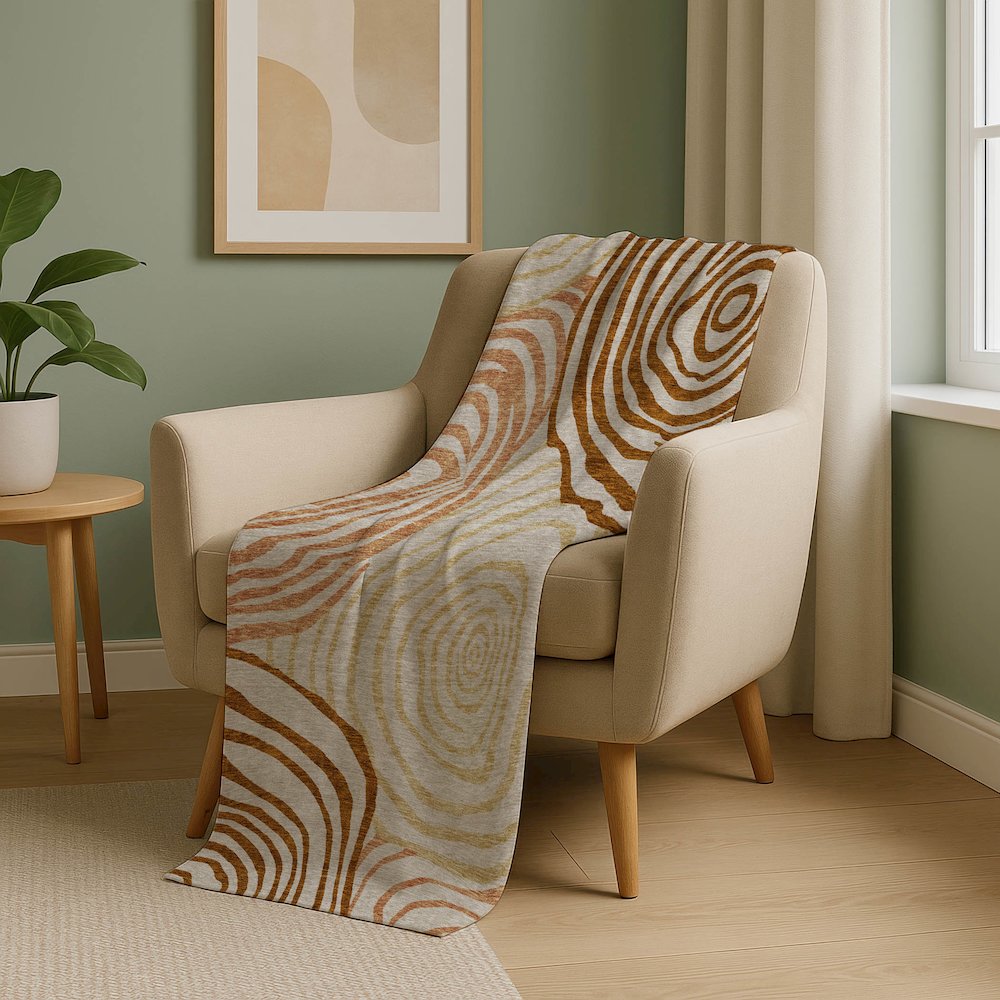 Premium Machine Washable ASB765 Terracotta 50" x 70" Sherpa Throw Blanket