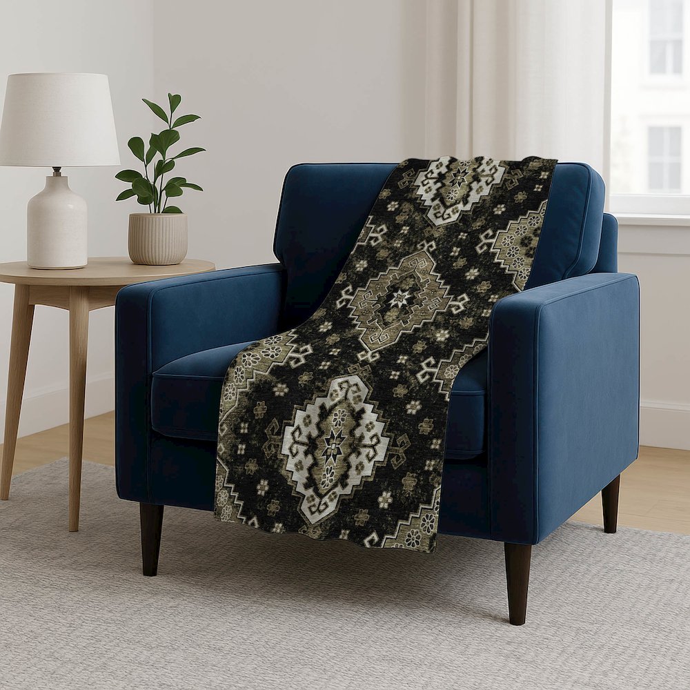 Premium Machine Washable ASB846 Black 50" x 70" Sherpa Throw Blanket