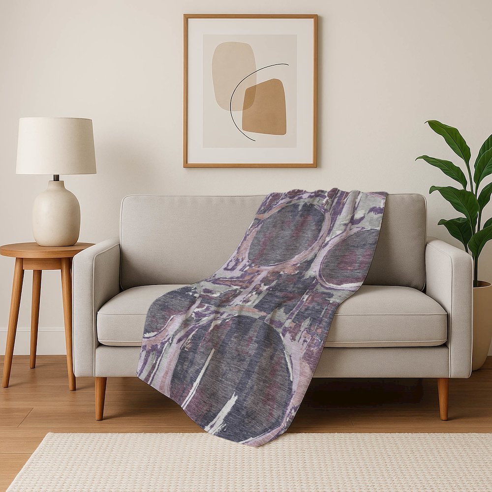 Premium Machine Washable ASB855 Purple 50" x 70" Sherpa Throw Blanket