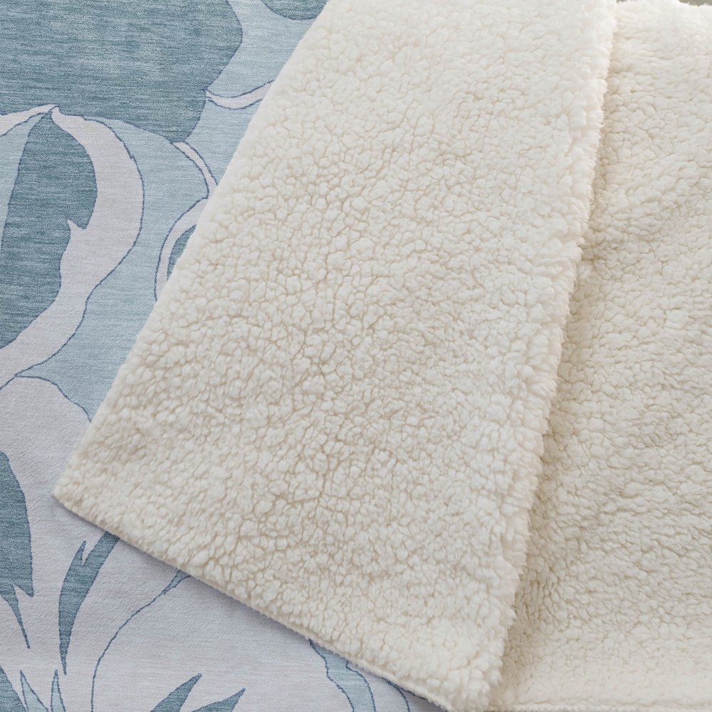 Premium Machine Washable ASB857 Teal 50" x 70" Sherpa Throw Blanket
