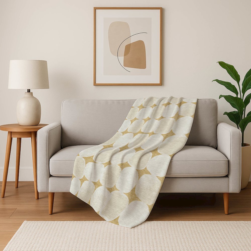 Premium Machine Washable ASB870 Gold 50" x 70" Sherpa Throw Blanket