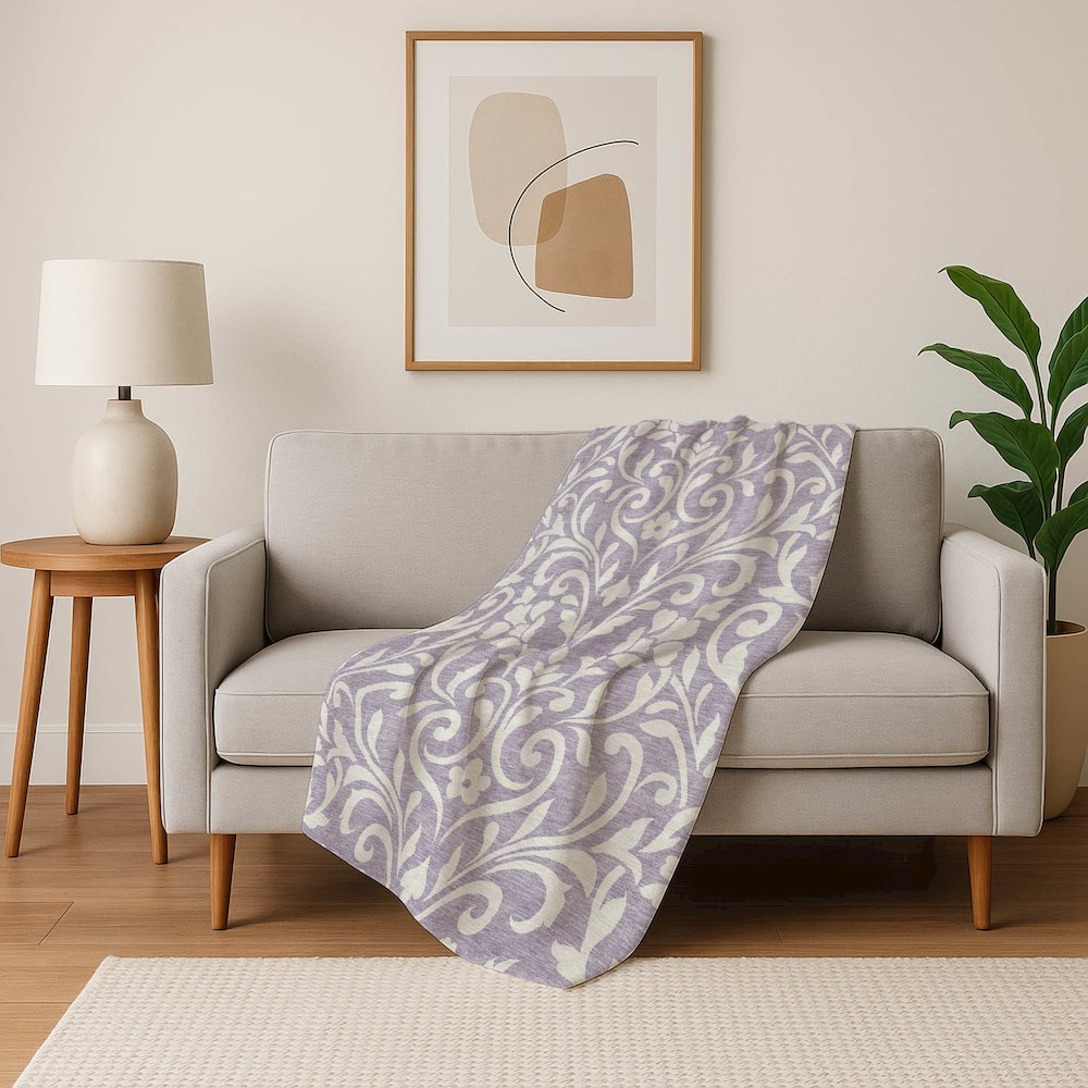 Premium Machine Washable ASB875 Lavender 50" x 70" Sherpa Throw Blanket