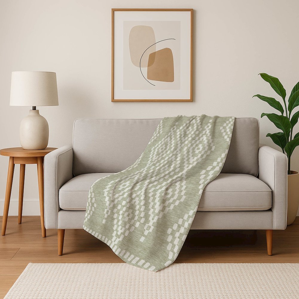 Premium Machine Washable ASB891 Aloe 50" x 70" Sherpa Throw Blanket