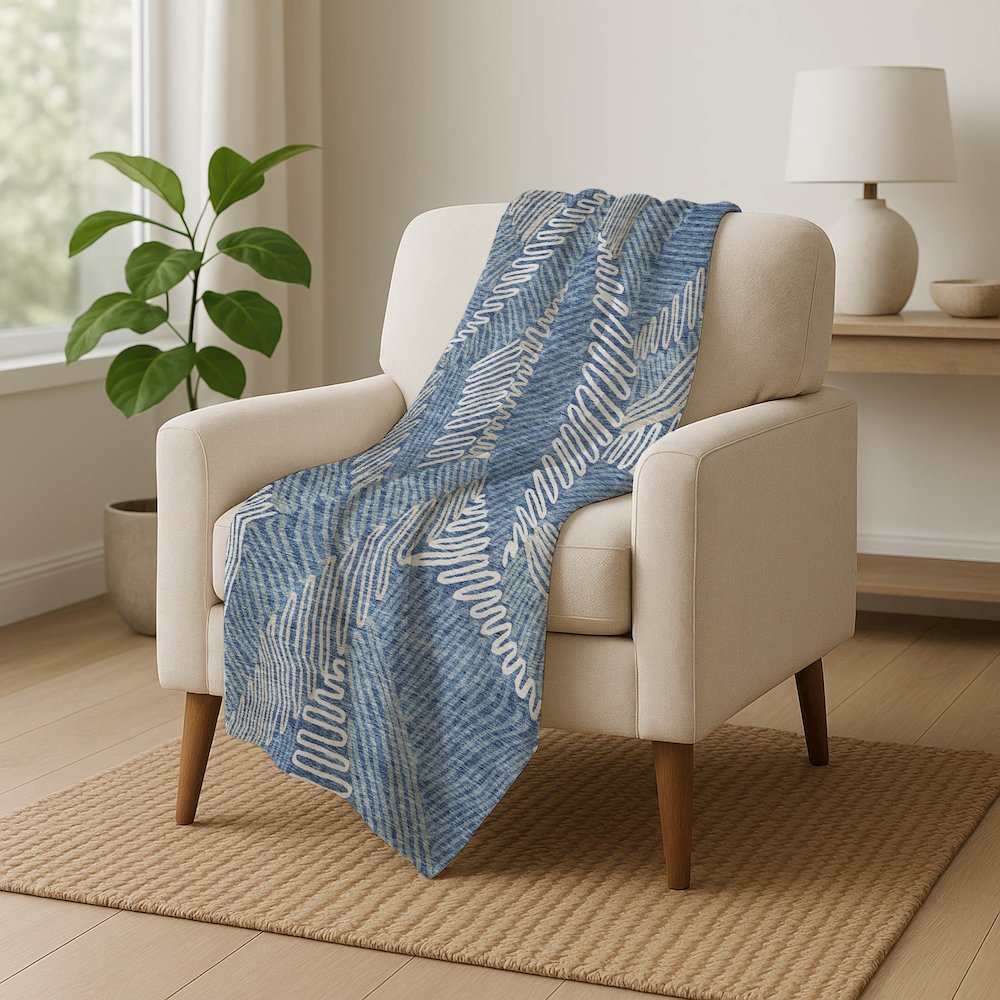 Premium Machine Washable ASB904 Blue 50" x 70" Sherpa Throw Blanket