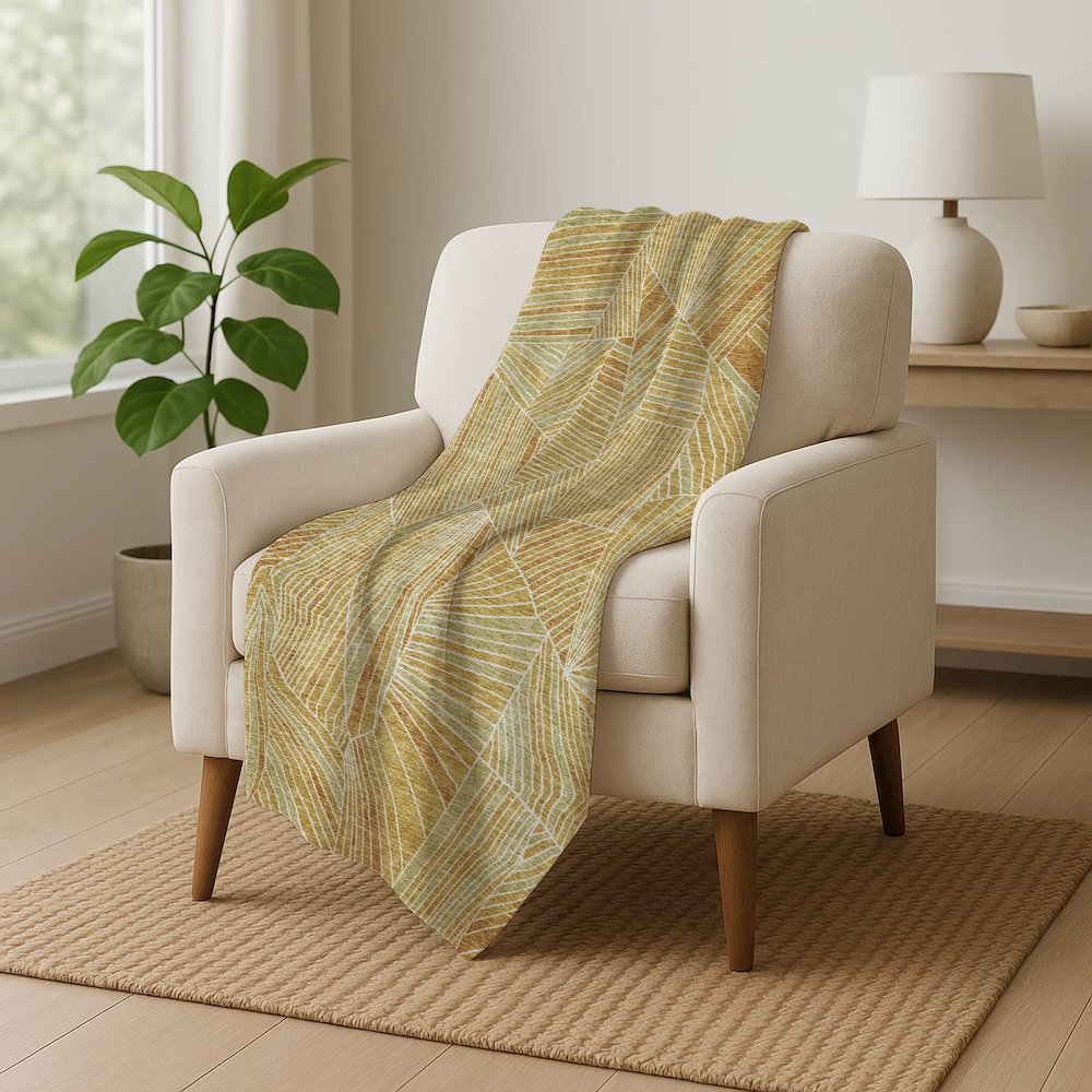 Premium Machine Washable ASB915 Gold 50" x 70" Sherpa Throw Blanket