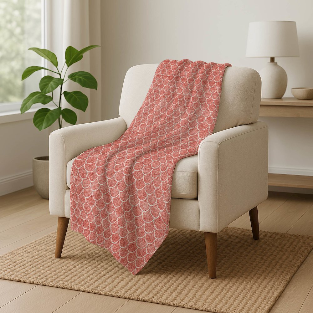 Premium Machine Washable ASB933 Salmon 50" x 70" Sherpa Throw Blanket