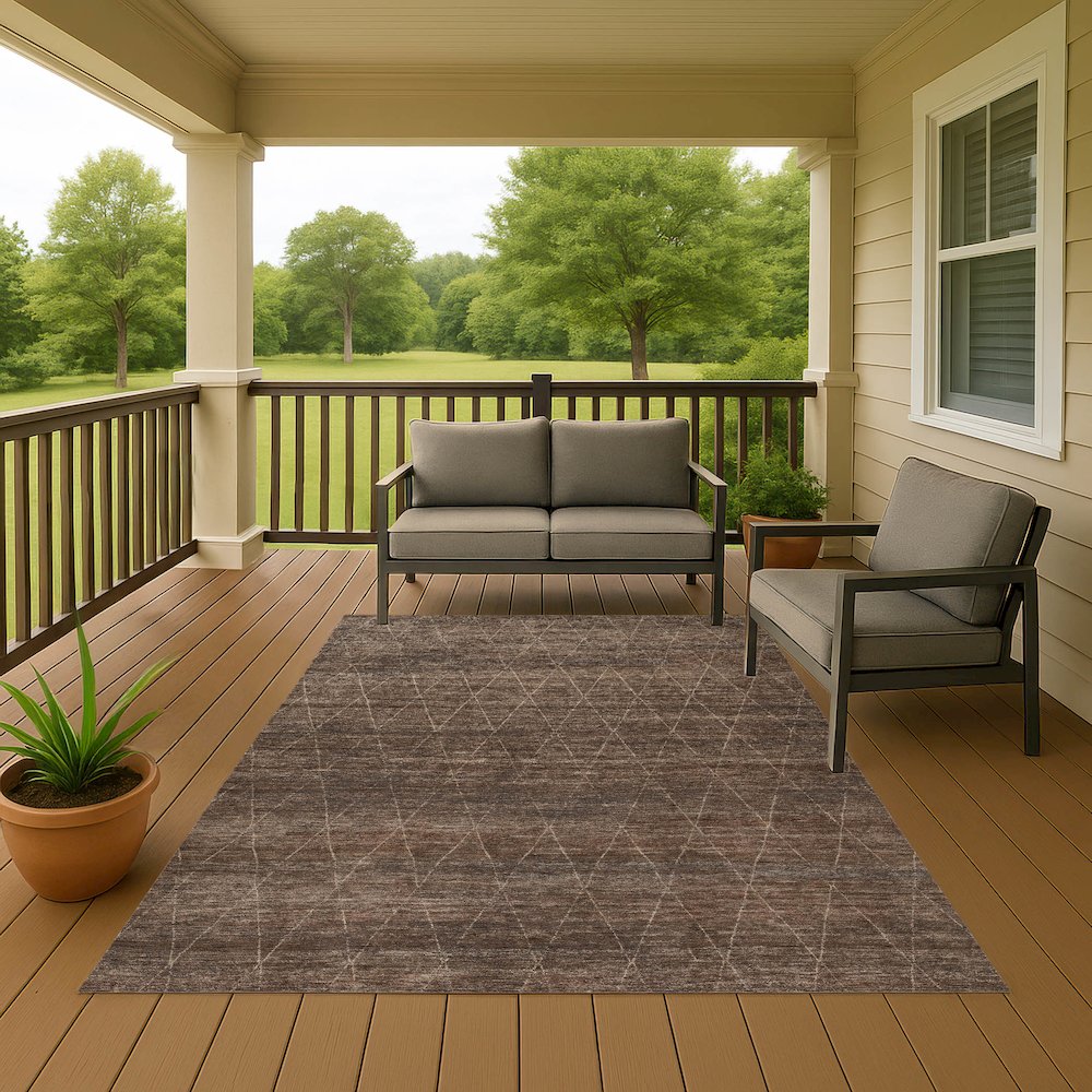 Luxury Washable Indoor/Outdoor Burano Coffee 2'6" x 3'10" Rug
