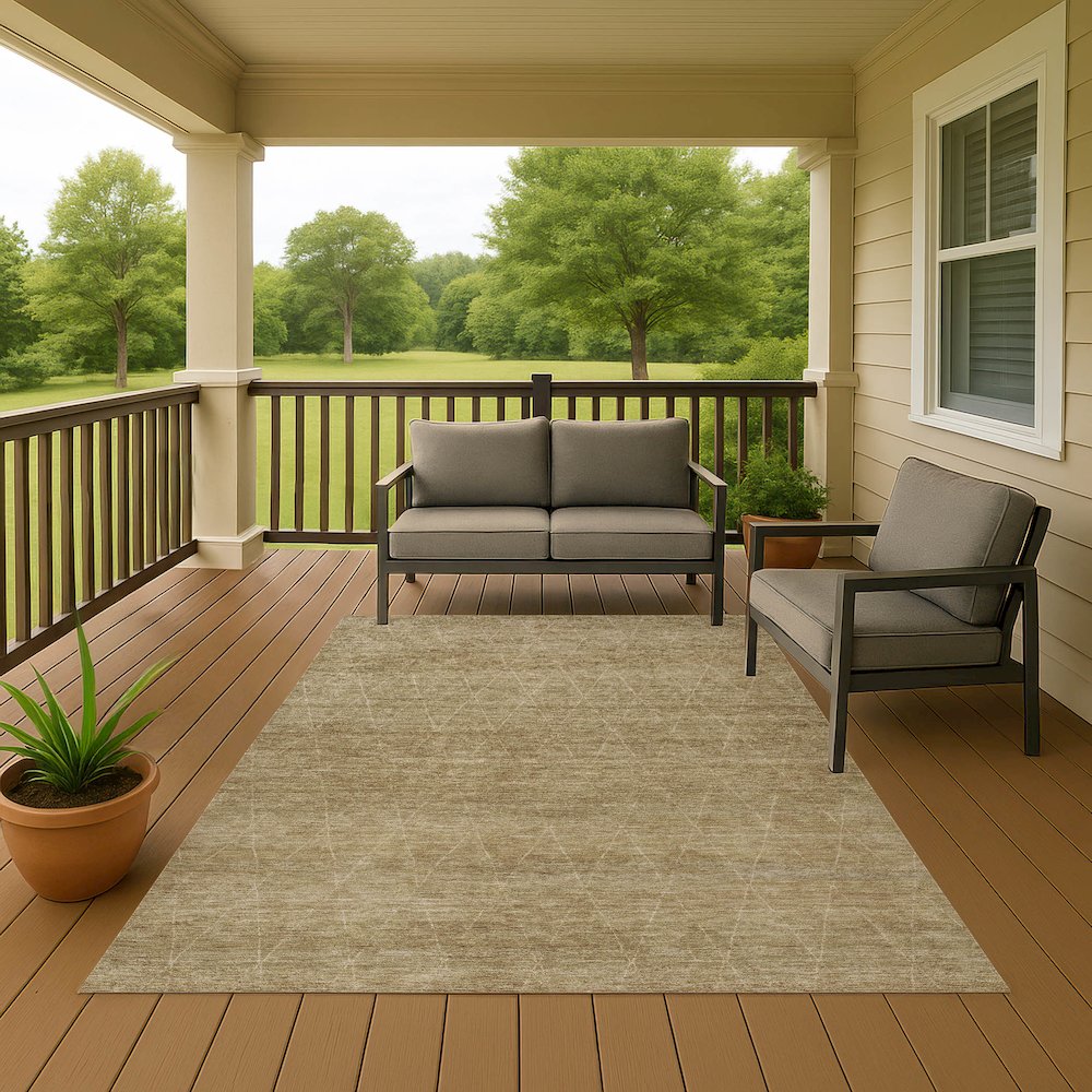 Luxury Washable Indoor/Outdoor Burano Wheat 2'6" x 3'10" Rug