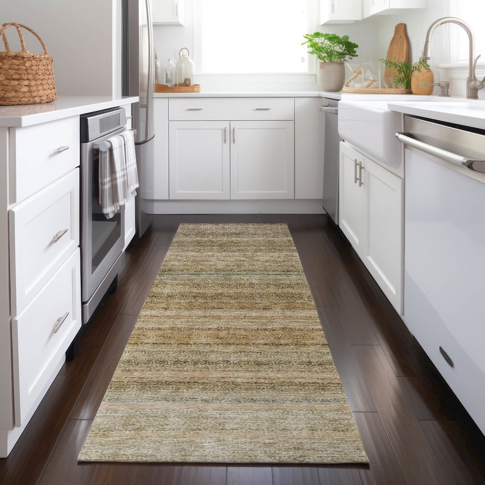 Luxury Washable Indoor/Outdoor Burano Copper 2'3" x 7'6" Runner Rug