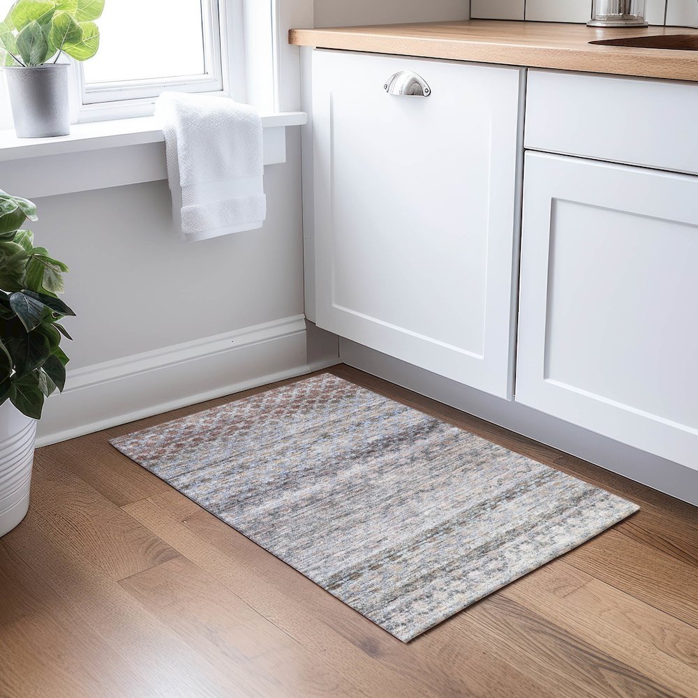 Luxury Washable Indoor/Outdoor Burano Brown 1'8" x 2'6" Rug
