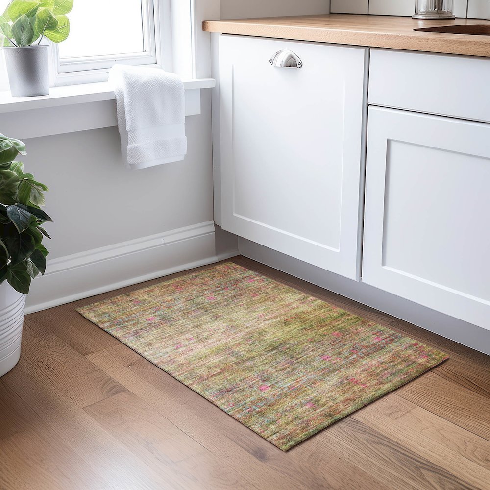 Luxury Washable Indoor/Outdoor Burano Cactus 1'8" x 2'6" Rug