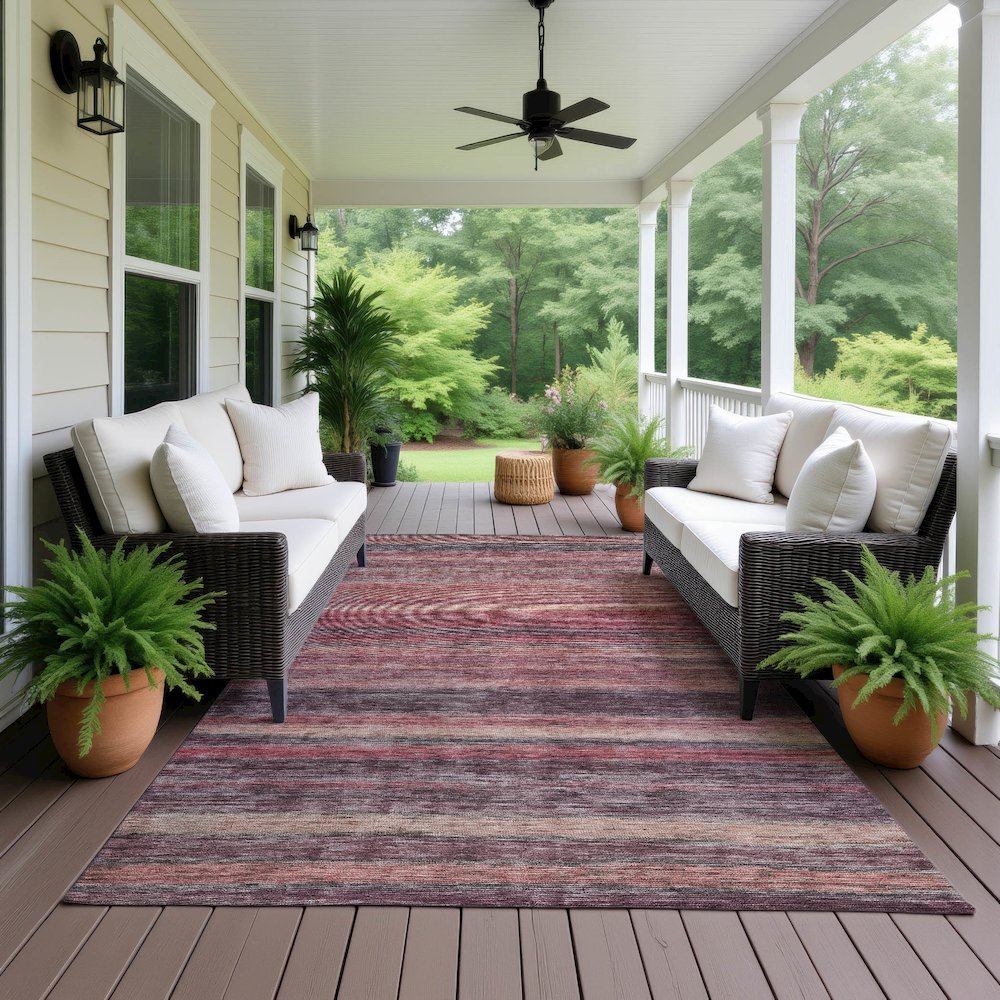 Luxury Washable Indoor/Outdoor Kochi Merlot 2'6" x 3'10" Rug
