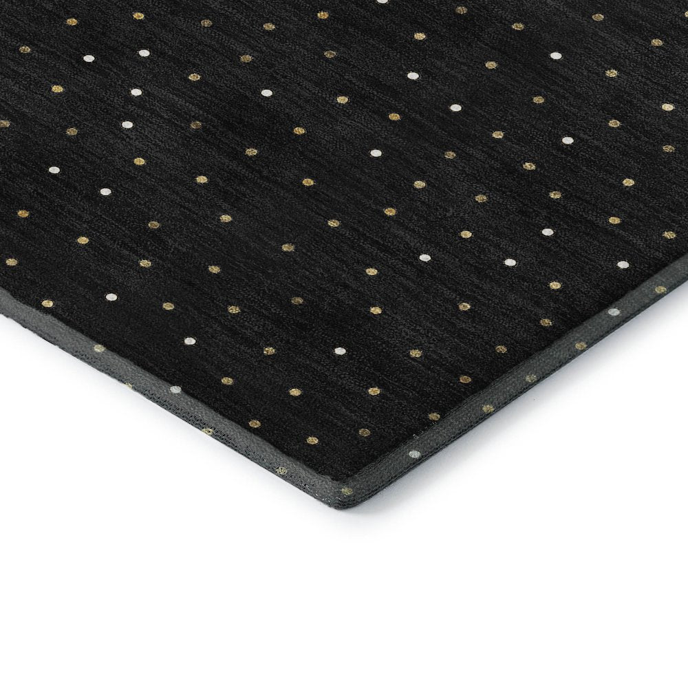 Luxury Washable Indoor/Outdoor Merry & Bright Black 1'8" x 2'6" Rug