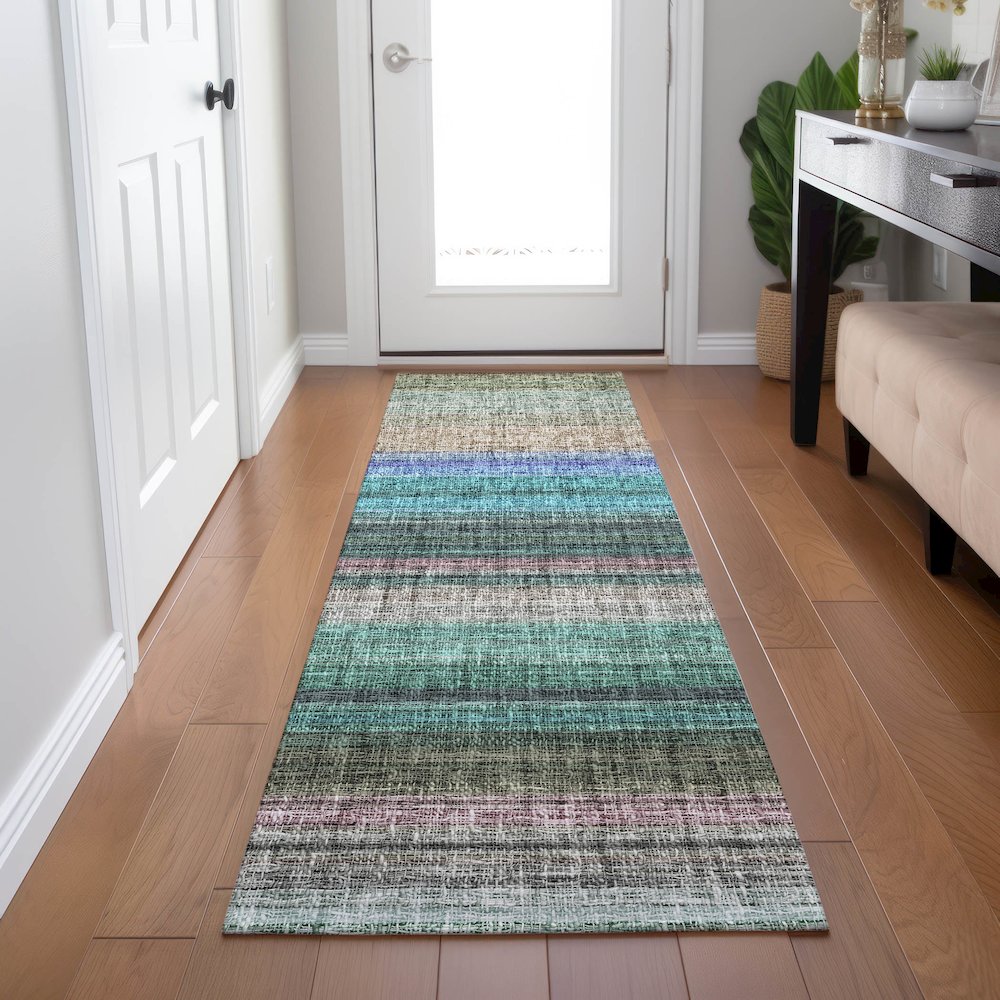 Luxury Washable Indoor/Outdoor Portico Sage 2'3" x 7'6" Runner Rug